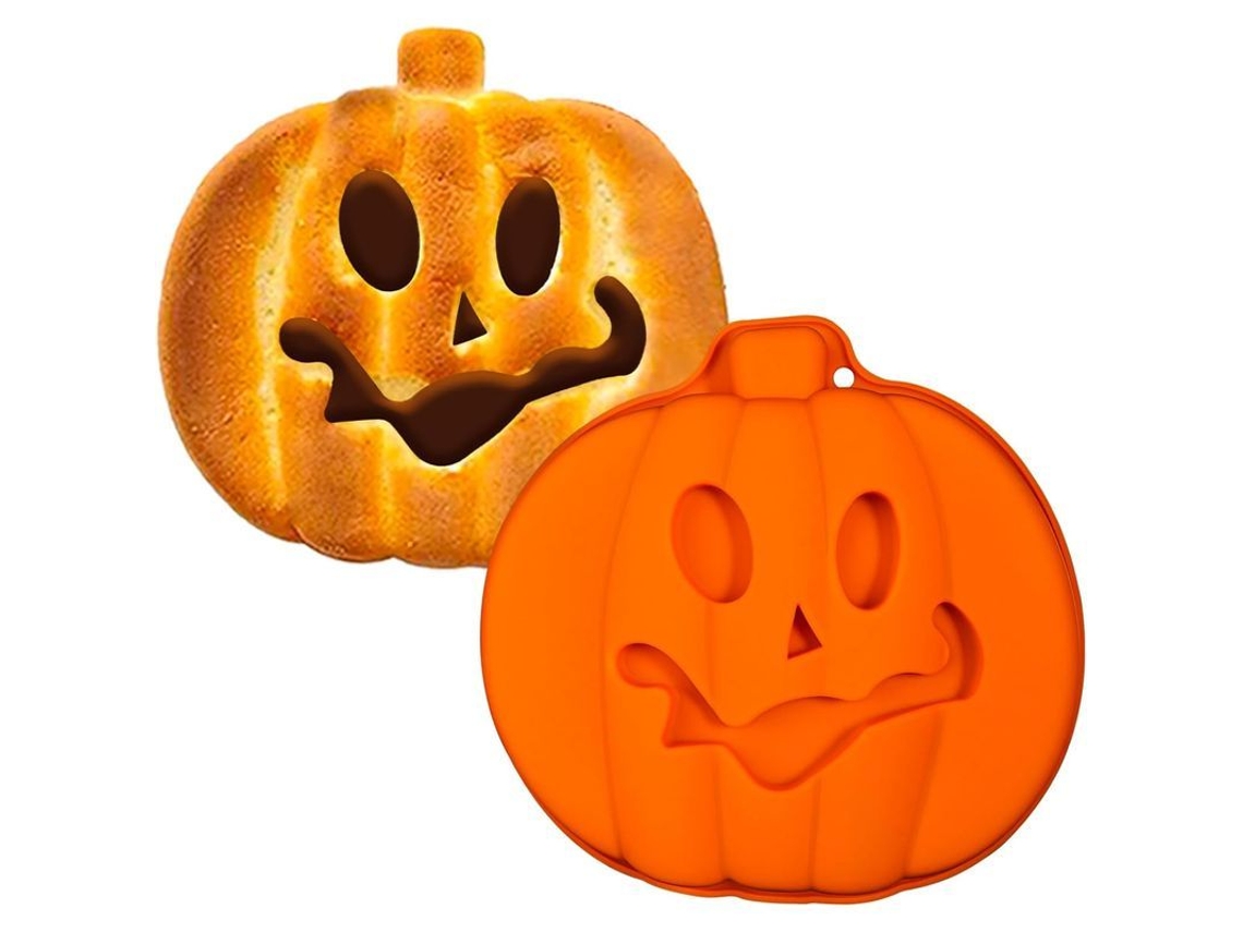 Molde De Silicone Para Bolo De Abóbora 8 Polegadas Jack O Lantern Para Festa De Halloween
