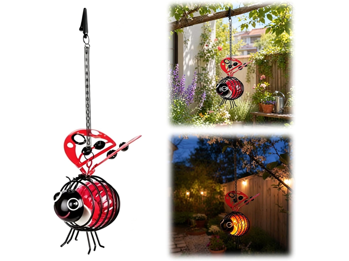 Luminária Solar Suspensa Em Formato De Abelha, Ideal Para Decoração
