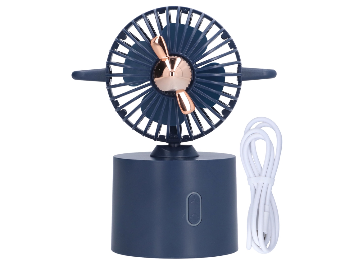 Ventilador de mesa mini portátil USB recarregável com oscilação baixo ruído potente design retrô S/MARCA