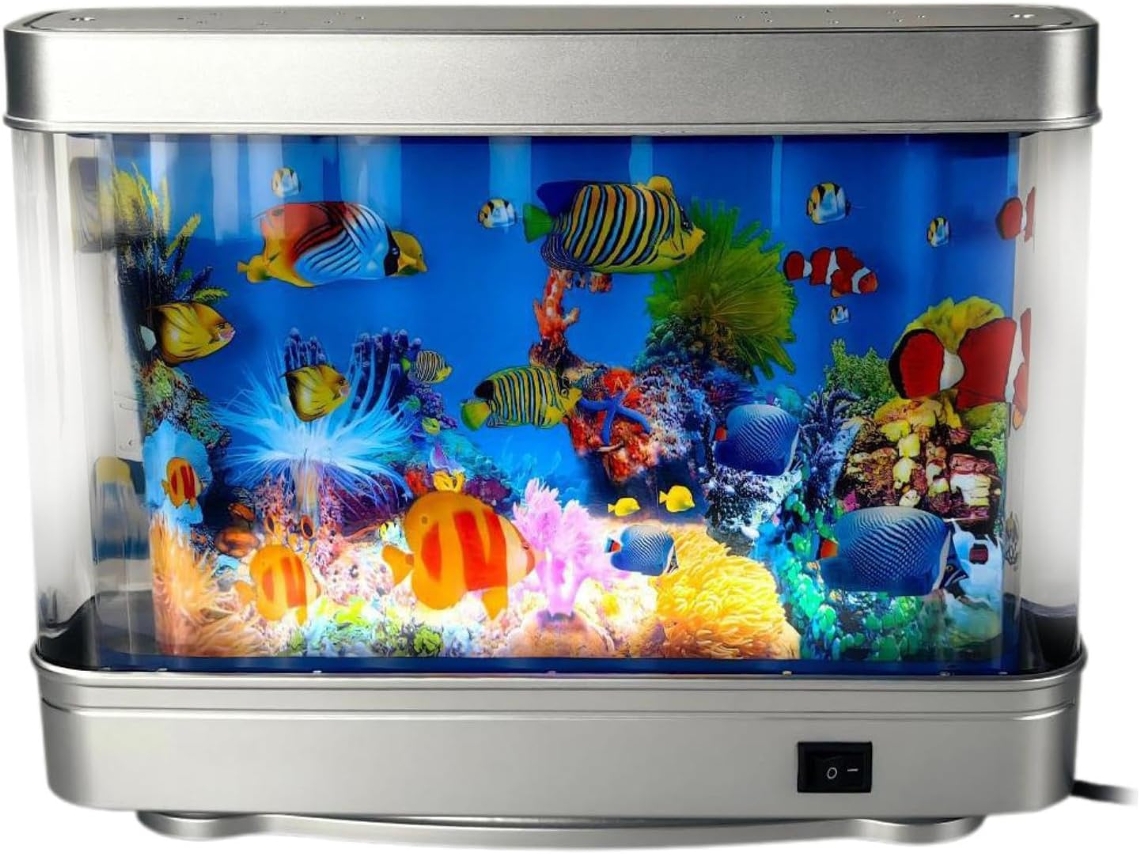 Luminária De Ambiente Com Estampa Aquário Luz Noturna Presente Para