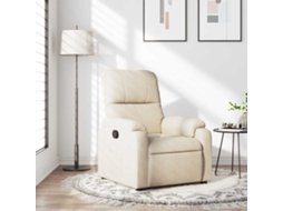 Poltrona de Sala - Cadeira de Descanso - Poltrona Reclinável Tecido de Microfibra Cor Bege HARLANV1