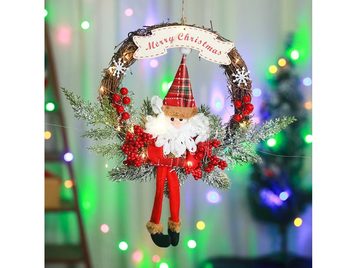 Decoração de Natal Porta Pendurada Decoração de Janela/Grande Guirlanda de Galho Morto para Idosos NANA