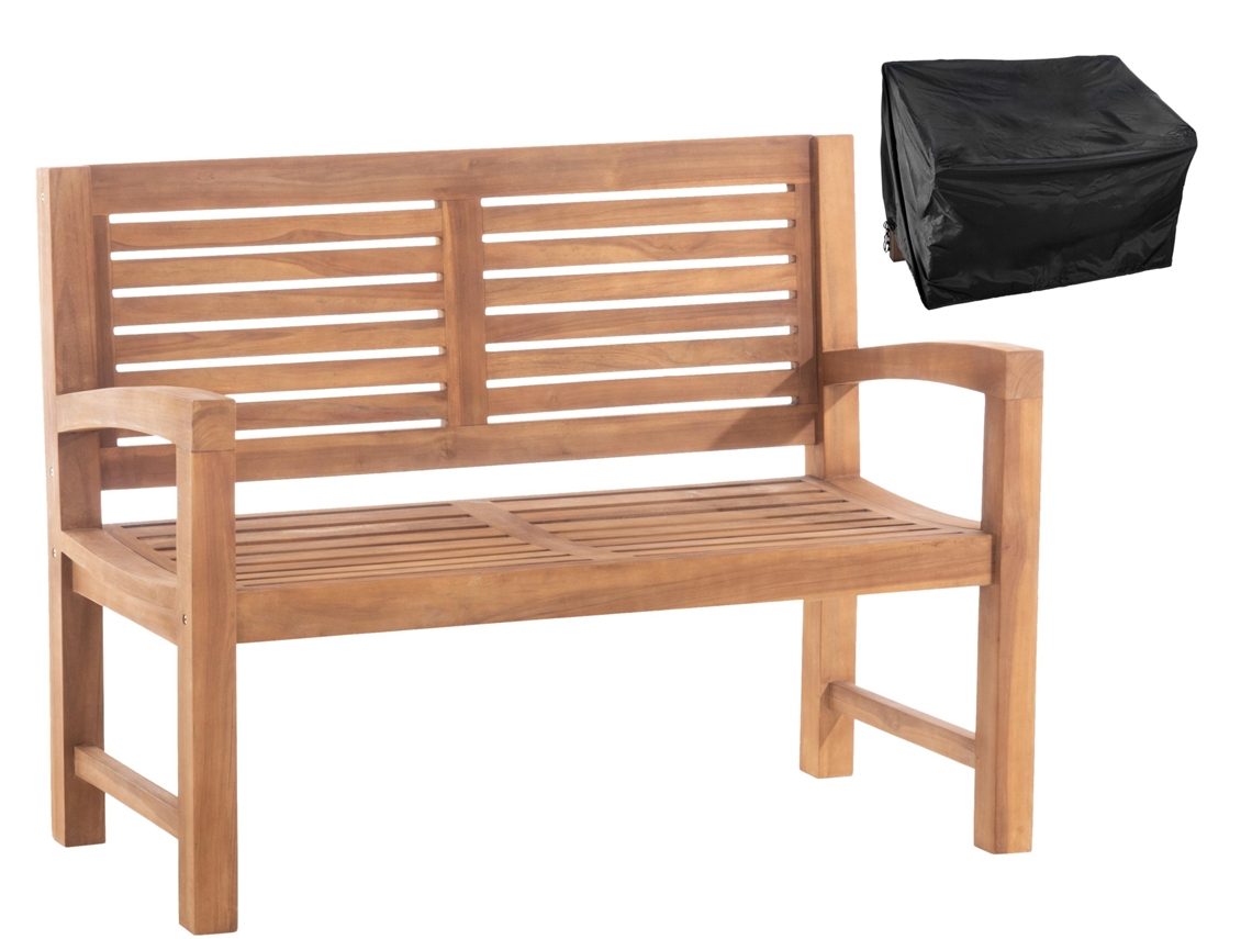 Teakbank Halden 120 Cm Mit Abdeckhaube