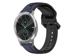 Bracelete de Smartwatch para Garmin VivoMove Luxe 20mm Loop Convexo de silicone de duas cores (azul meia-noite + preto)