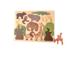 Quebra cabeça de Madeira com Animais da Floresta para Educação Infantil CHENNNLS