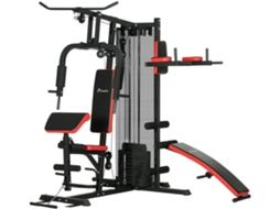 Multi Estação De Musculação Aço E Pu Cor Preto 225x175x200 Cm Sportnow