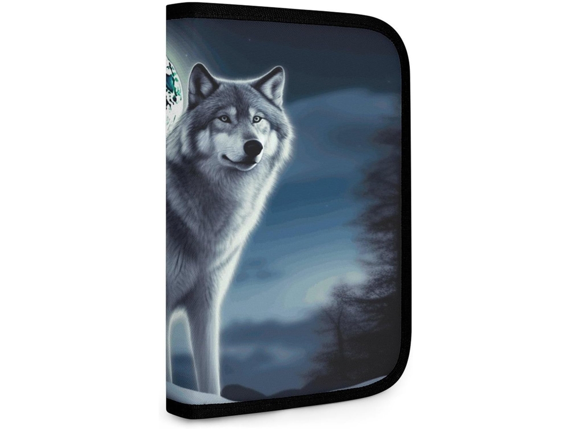 Bolsa dupla Wolf Under Moon para pequenas ferramentas, bolsa de armazenamento multiuso com zíper, bolsa de viagem.