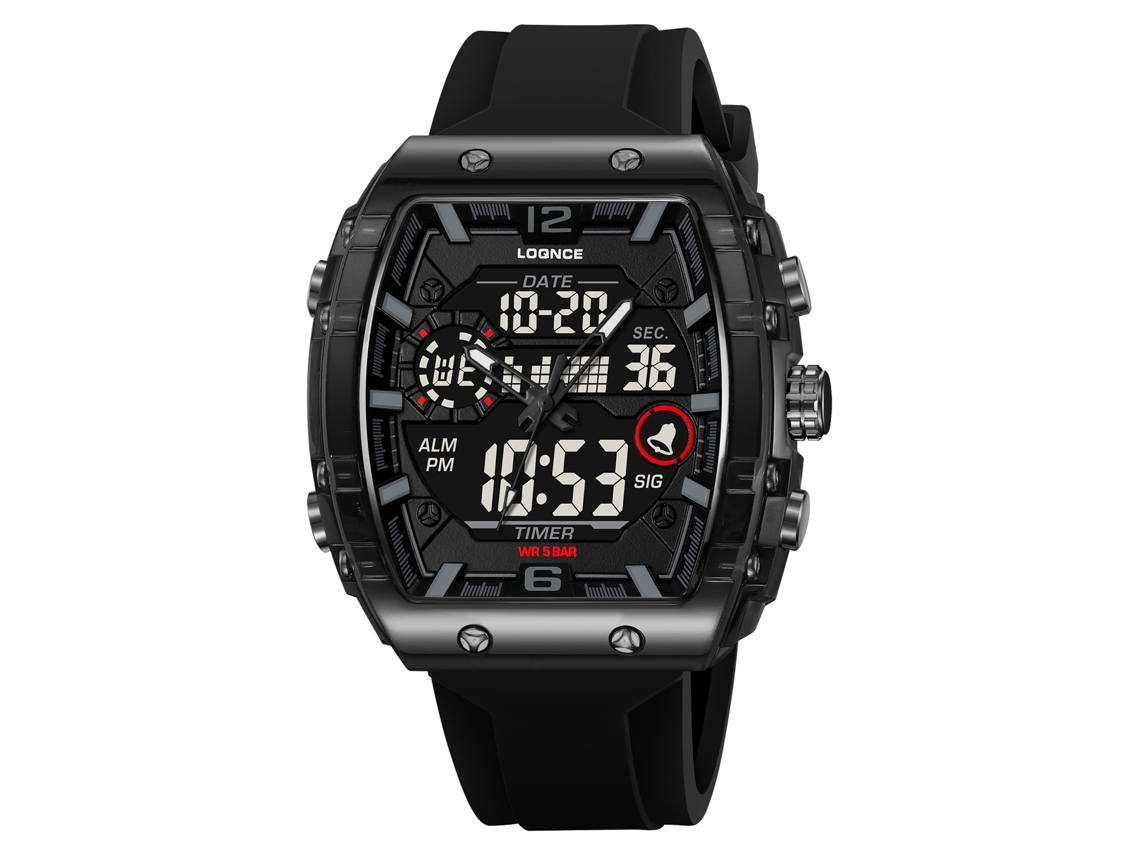 Relógio Eletrônico Digital Luminoso Elegante e À Prova D'água , Relógio Esportivo Masculino MDUG (preto)