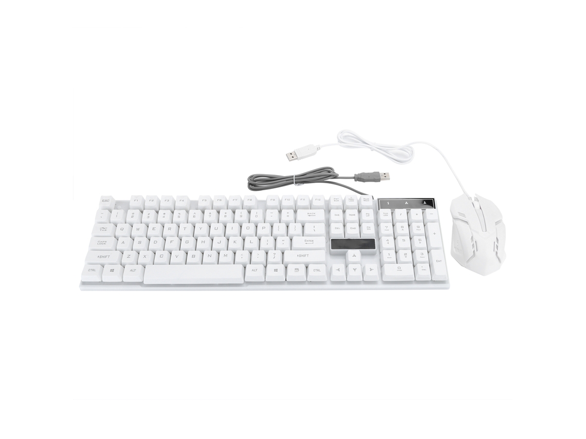 Teclado e Rato Usb com Fio LAXISCREED (104 Teclas, Iluminável)