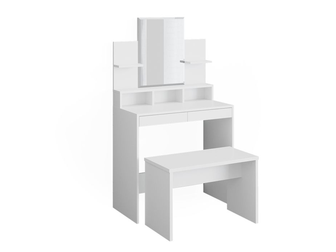 Coiffeuse Ania, 80cm Com Banco, Branco, Vicco