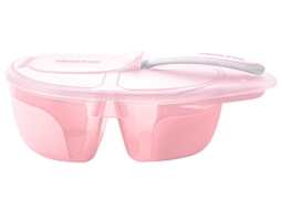 Tigela com Dois Compartimentos e Colher KIKKABOO Tasty Rosa