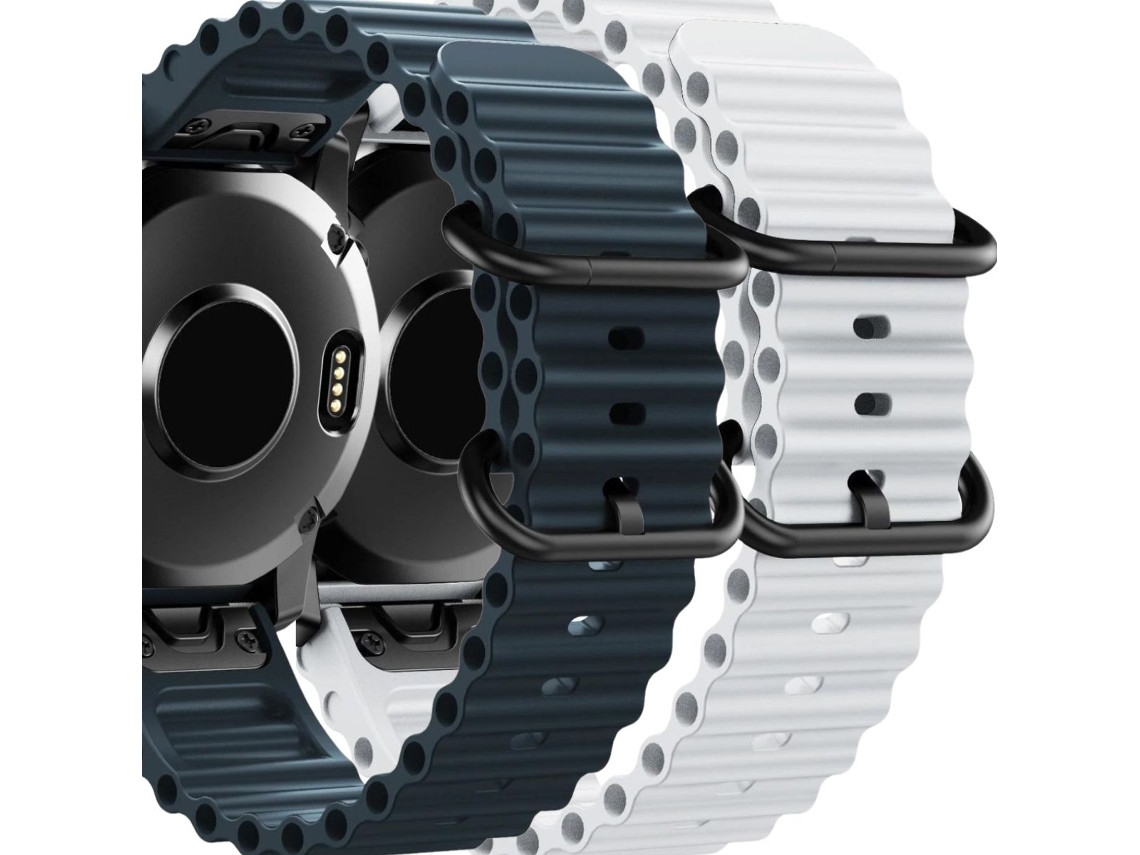 Pacote com 2 pulseiras ORYSIN Ocean Waves para Garmin Descent G1 Solar.