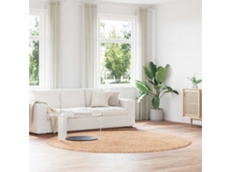 Vidaxl Tapete Shaggy De Pelo Alto Navarra 240x240 Cm Poliéster Bege