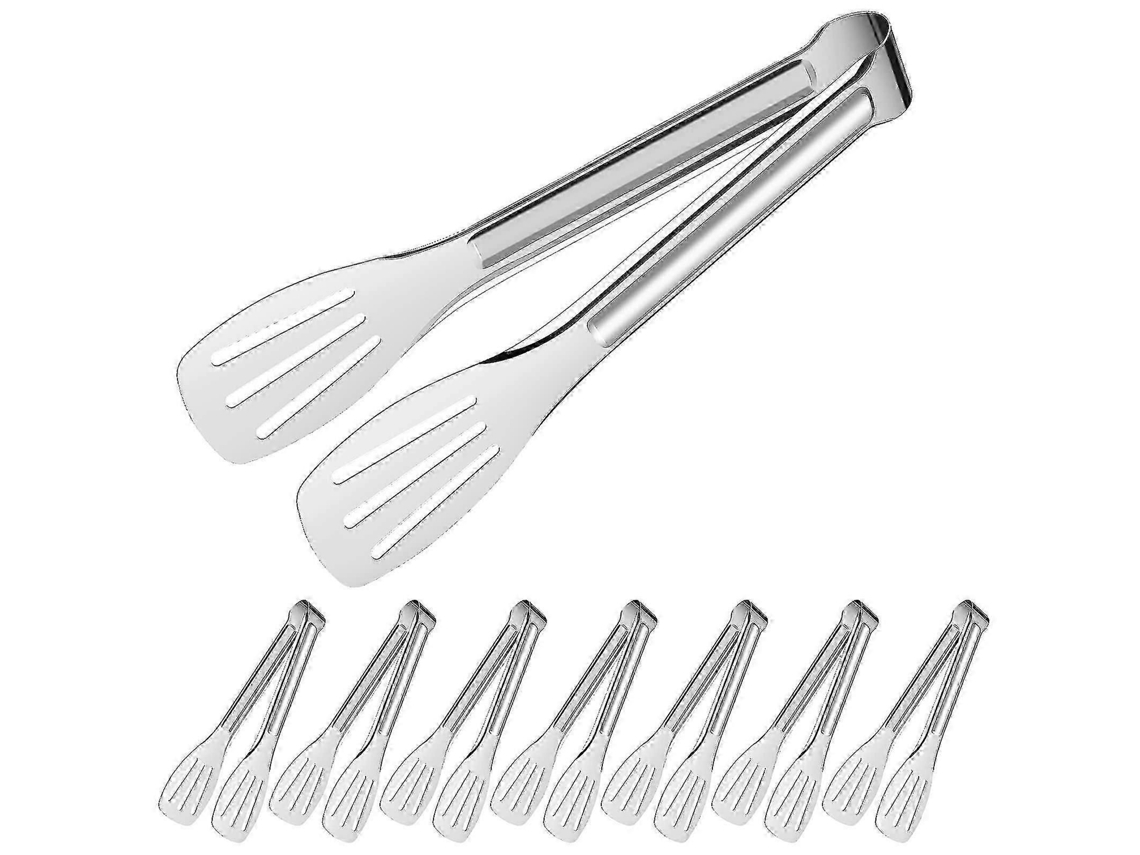 Conjunto De 8 Pinças De Servir Em Aço Inoxidável, Tamanho 7 Polegadas, Para Salada, Churrasco E Confeitaria