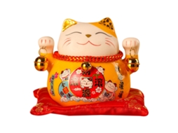 Gato de Sorte Porcelana 4.5in Amarelo LAXISCREED