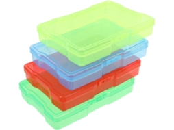 Conjunto 4 Caixas GOKOCO de organizadores transparentes de plástico, fácil acesso, para cartões, lápis e objetos pequenos