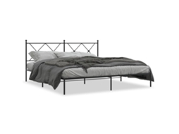 Bed Frame, Bed Frames Vidaxl Preto Aço (183 X 213 Cm)