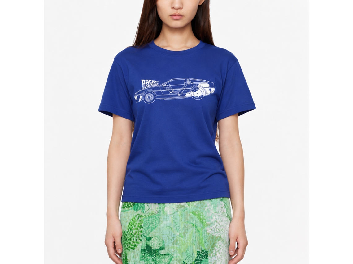 Rockinstone Back To The Future Movie Schematics Solid Royal Adult T-shirt Size:xl