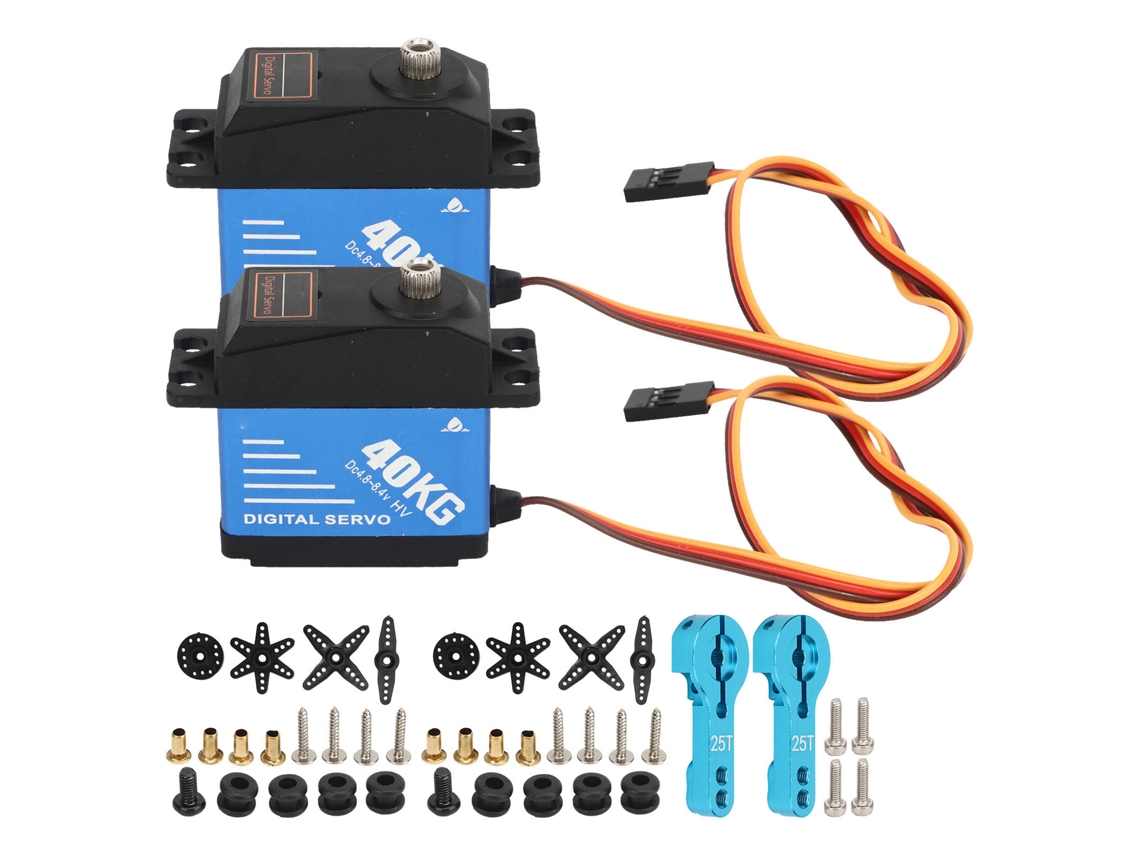 2pcs Servo Rc De Alta Torque 40kg Com Engrenagem Metal Água Resistente Para Carros Rc 1/10 1/8 Azul