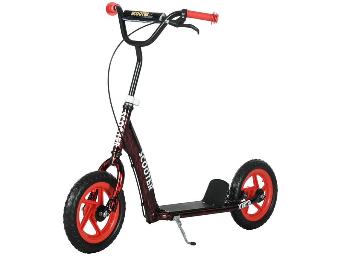 Scooter Infantil 2 Rodas, Altura Ajustável e Freio, Carga 50kg, Aço e Plástico, Vermelho