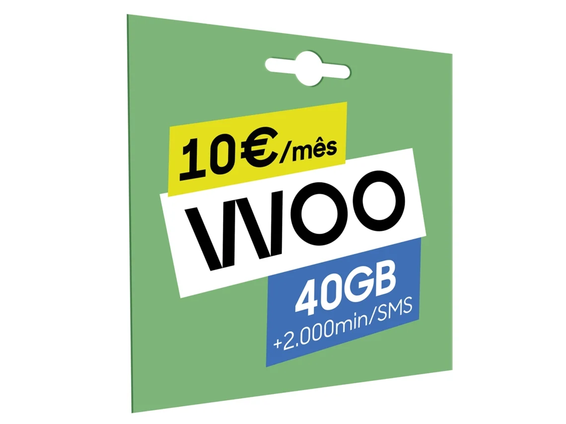 Cartão SIM Pré-Pago WOO 40GB