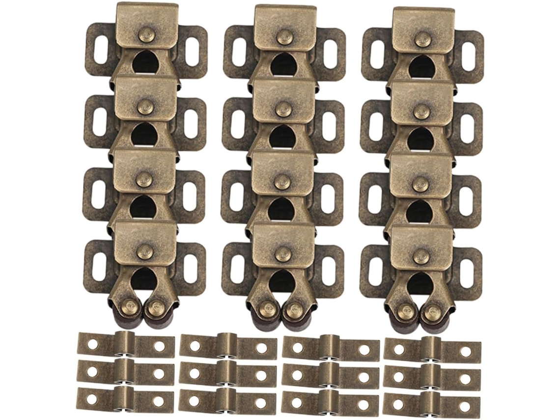 Conjunto De 20 Peças Trava Rolete Esfera Dupla Em Aço Laminado A Frio Dourado