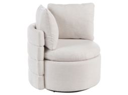 Sillón Giratorio Beliani Randers De Tela Blanco 79x72x62