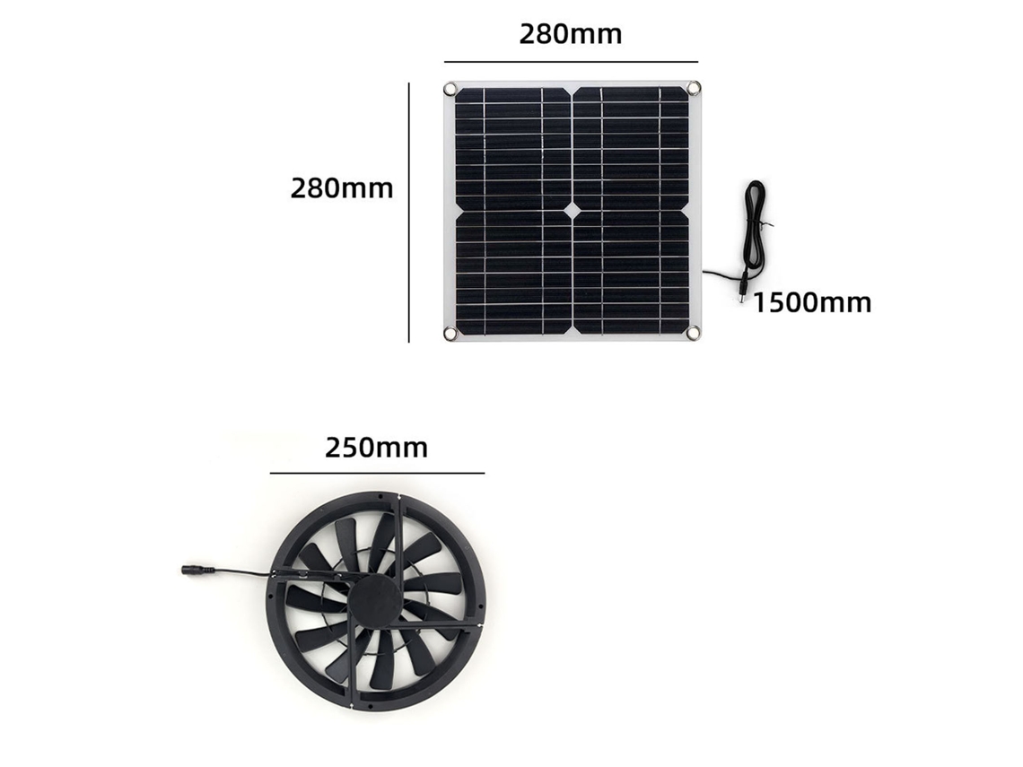 Kit De Ventilador De Exaustão Solar Laxiscreed À Prova D'água Com Motorização Dc Brushless