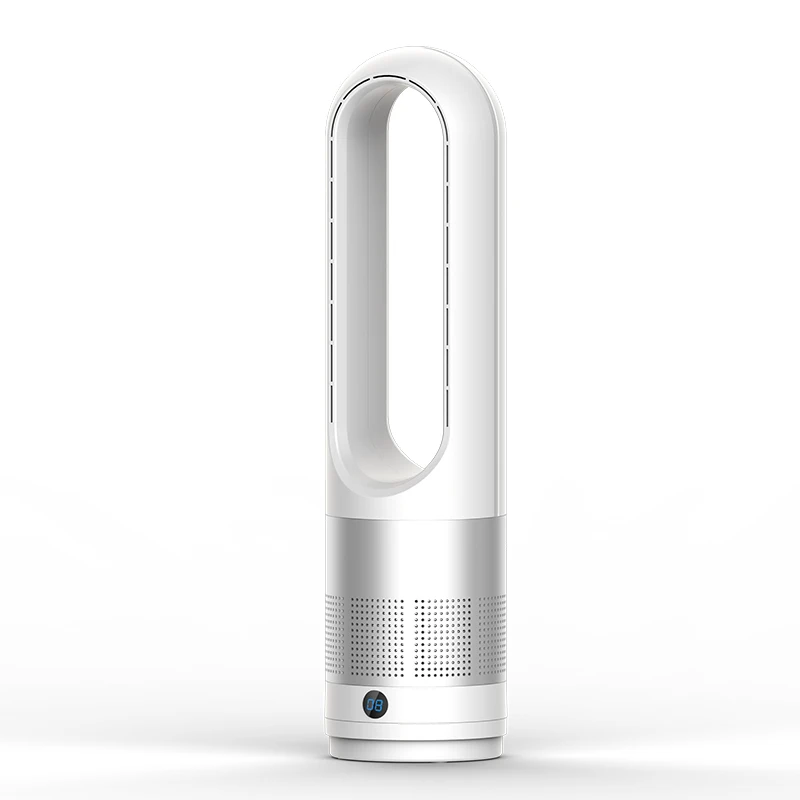 Ventilador Elétrico Mini Sem Pás De 18 Polegadas (branco/prateado, 110v) Com Controle Remoto E Função Timer, Ventilador De Chão.