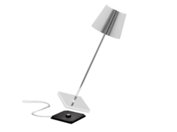 Candeeiro de Mesa Poldina Pro Led Cromado Polido Recarregável e Regulável ZAFFERANO