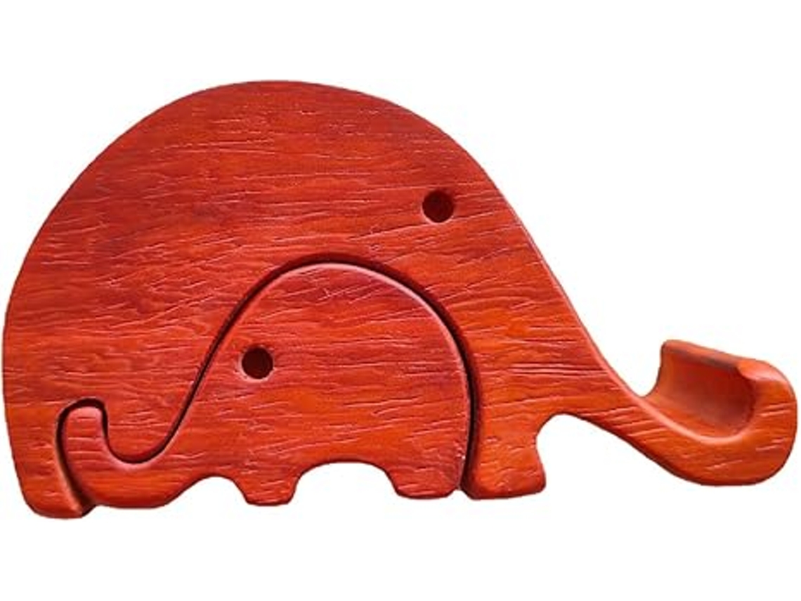 Suporte Para Celular, Suporte Para Celular Em Forma De Elefante De Madeira, Suporte Removível Para Celular Em Madeira, Suporte Par-aquaforge