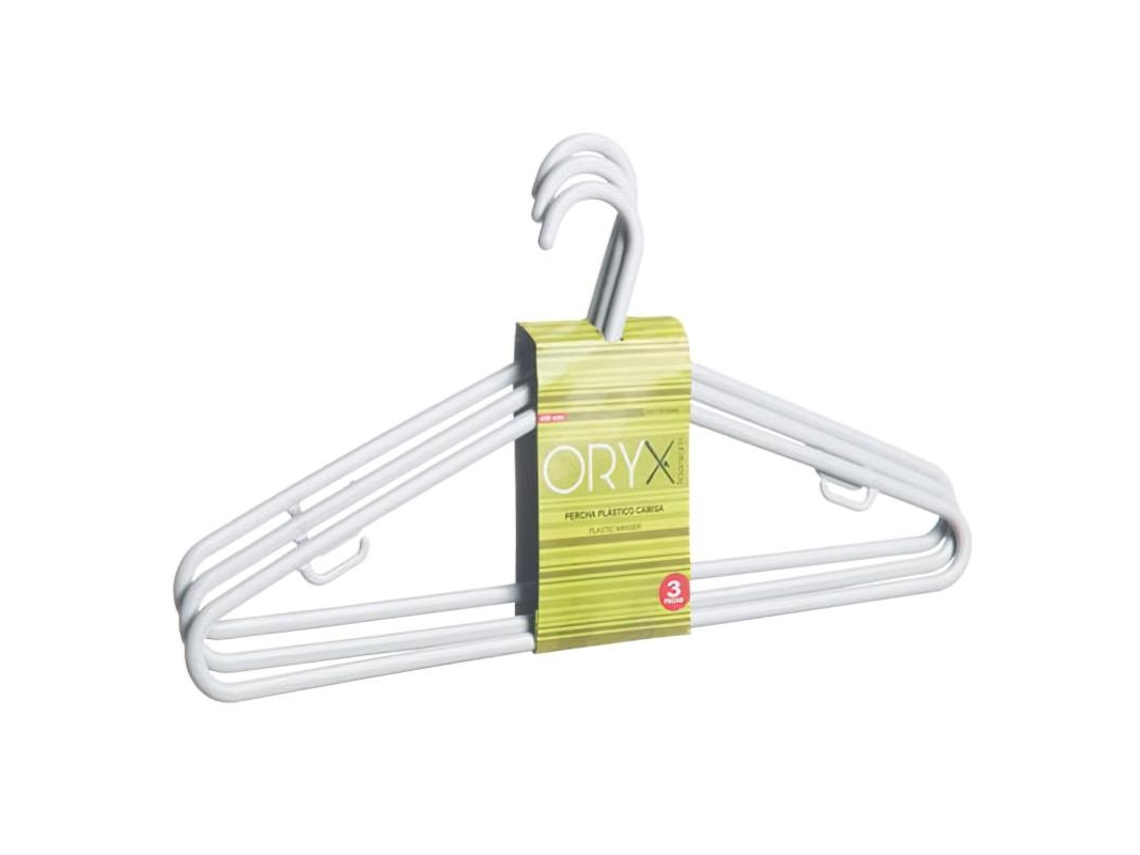Juego perchas de plástico camisa 450 mm. (pack 3 piezas)