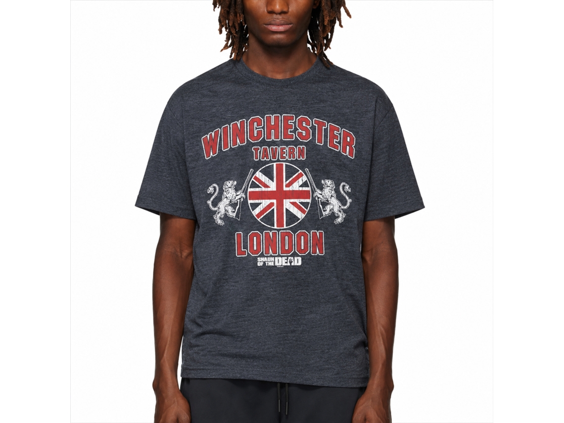 Rockinstone Shaun Of The Dead Movie Winchester London Heather Navy Adult T-shirt Size:xl