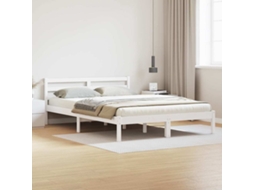 Vidaxl Estrutura Da Cama Com Cabeceira Branco 225,5 X 145,5 X 69,5 Cm