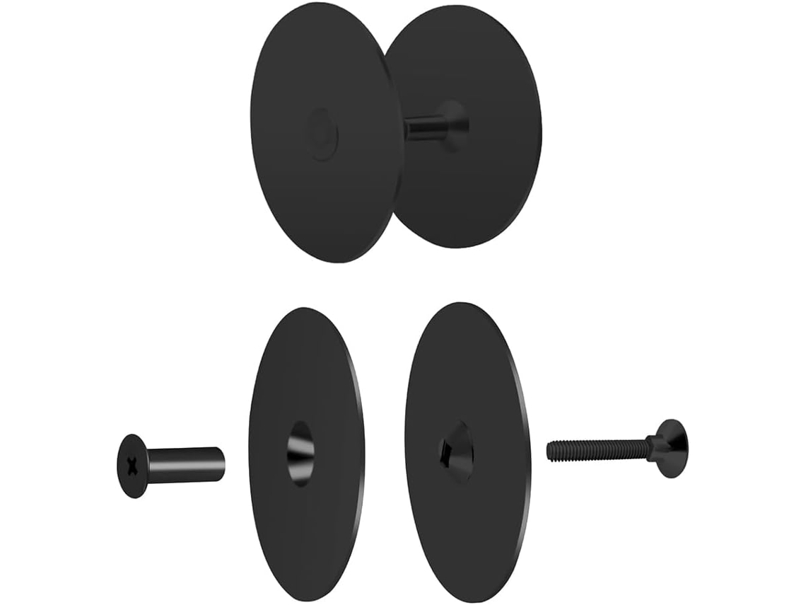 Conjunto De 2 Placas Cobertura Para Orifícios Portas Com 2-5 8 Polegadas Diâmetro, Para Segurança Residencial, Pretas