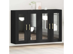 Vidaxl Armários De Parede 2 Pcs Carvalho Preto 69,5 X 34 X 90 Cm