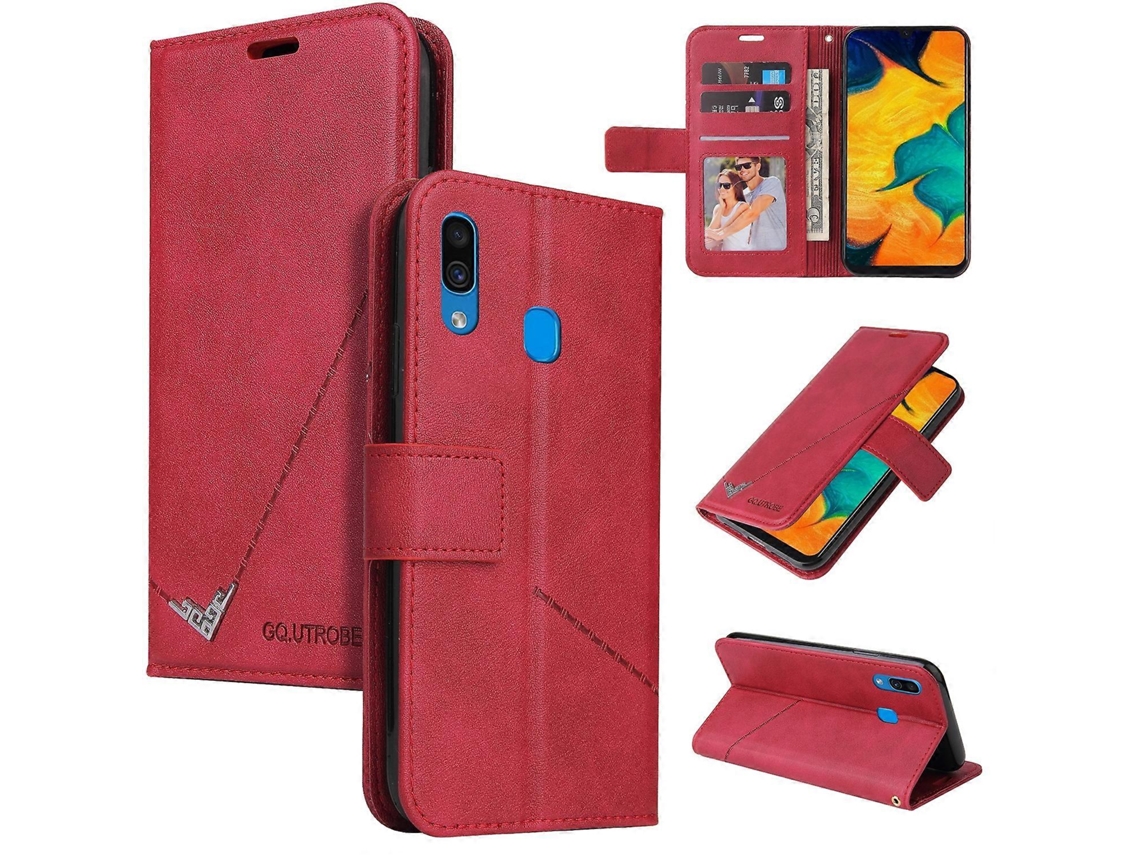 Capa De Couro Com Ângulo Reto Gqutrobe Para Samsung Galaxy A20/30