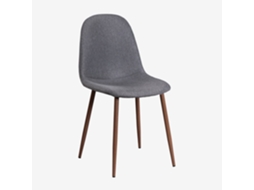 Sklum Glamm Estofada Cadeira De Jantar Poliéster     Madeira Escura                  Linho Gris Antracita                               Linho
