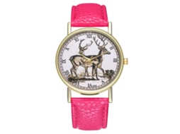 Reloj De Pulsera Elegante De Moda Con Movimiento De Cuarzo Para Mujer Y Hombre Rojo Rosa