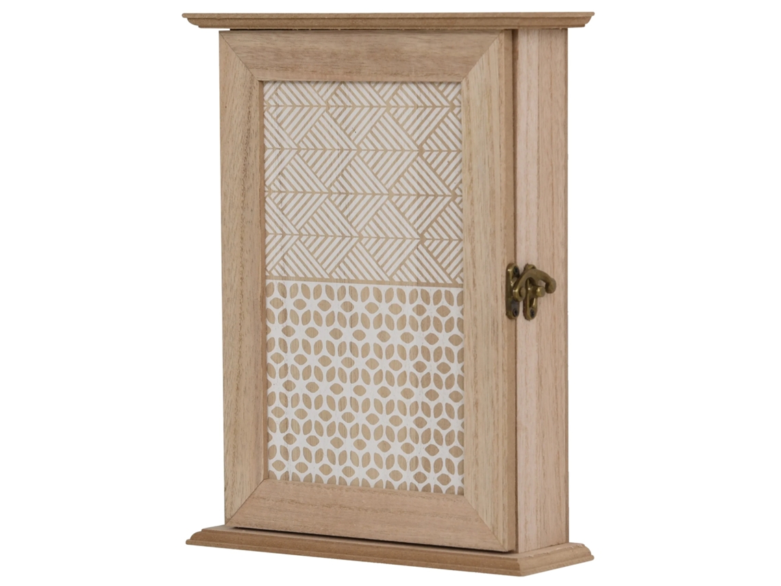 Chaveiro, Material Mdf, 20 Cm De Comprimento, Forma De Caixa, Estilo Vintage, Capacidade Para 6 Ganchos