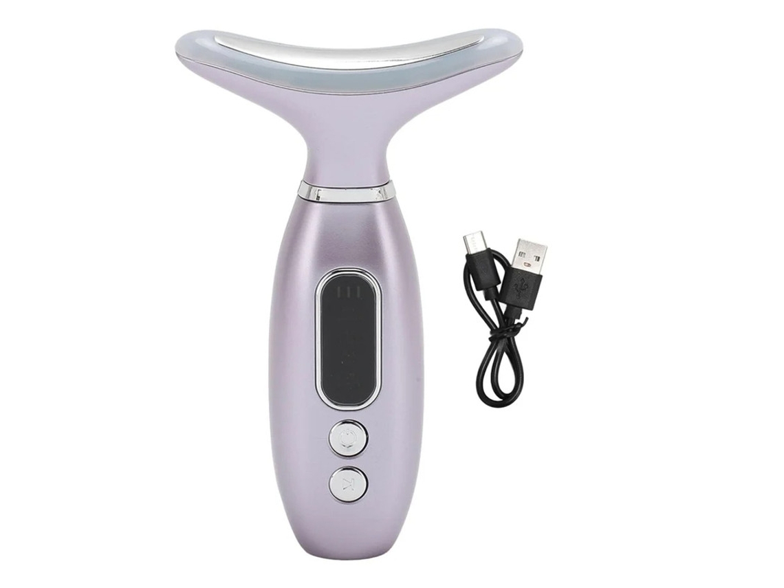 Massajador De Beleza Facial Com Vários Níveis De Vibração Ativação Da Pele Bateria De Lítio Recarregável Para Rosto E Pescoço Roxo Bestvite