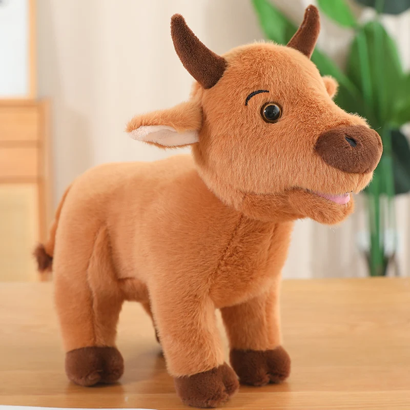 (marrom, 60cm) Brinquedo De Vaca Da Floresta Em Estilo Anime Realista E Fofo De Desenho Animado.