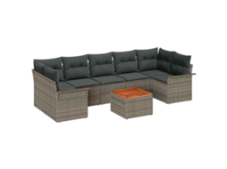 Maison Exclusive - Conjunto De Sofá De Jardim 8 Pcs Cinzeto Vime Pe