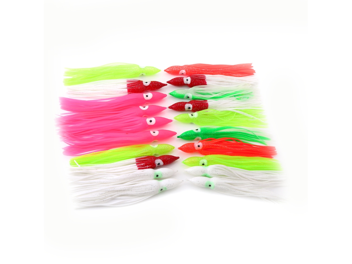 Lure (special For Sea Fishing, Luminous Fish Attracting) Soft Octopus Mackerel Squid Bait Mixed Color Pack 18cm 20pcs/bag