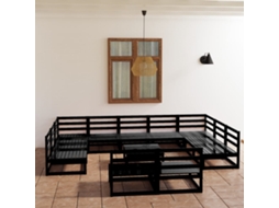 Conjunto Lounge Jardim Pinho Maciço 12 Pcs Dkd Home Decor