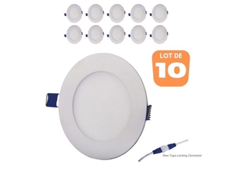 Conjunto de 10 Pontos de Led Redondos Extras -Flat 24W 4000K VITO LIGHTING