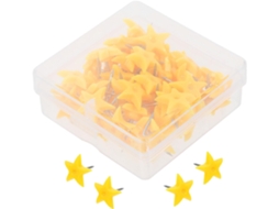Heallily 50 Tachinas Amarelas de Metal e Plástico para Quadros de Cortiça, Ideais para Mesa e Sala de Aula