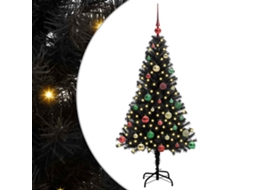 Árvore De Natal Artificial Com Led Vidaxl Preto Pvc (150 Cm)