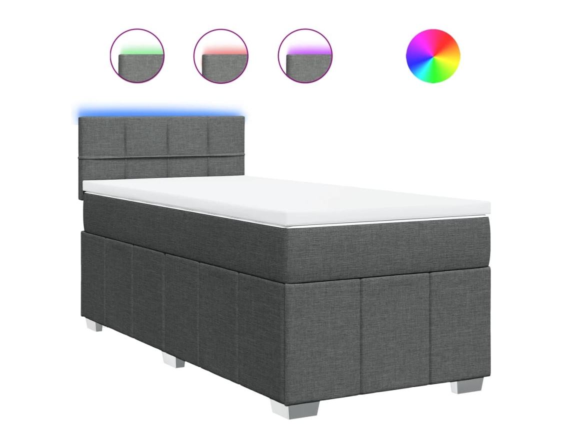 Box Spring Bed, Box Spring Beds Vidaxl Cinzeto Tecido (80 X 200 Cm)