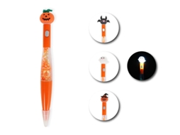 Caneta Halloween em diversos modelos com luz de 17,5 cm